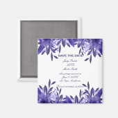 Lila blaue Blätter speichern das Datumsfenster Magnet (Vorderseite/Rückseite)