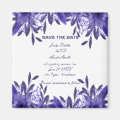 Lila blaue Blätter speichern das Datumsfenster Magnet (Vorne)