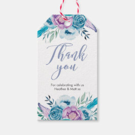 Lila blaue Blume Danke für Ihre Unterstützung Geschenkanhänger