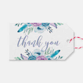 Lila blaue Blume Danke für Ihre Unterstützung Geschenkanhänger