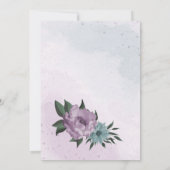 lila-blaue Blumen botanischer Geburtstag Einladung (Rückseite)