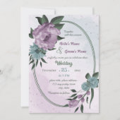 lila blaue Blumen Einladung (Vorderseite)