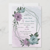 lila blaue Blumen Einladung (Vorderseite)