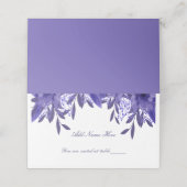 Lila blaue Blumenfolien Faltschachtel Platzkarte (Außenseite Aufgefaltet)