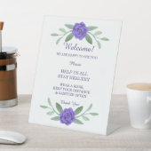 Lila blaue Blumengrün Foliage Sicherheit Sockelschild (In SItu)