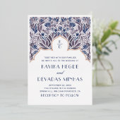 Lila blaue Blüte. Goldmedaille Folieneinladung (Stehend vorne)