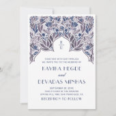 Lila-blaue Blütenblume Indianerbrollywood Einladung (Vorderseite)