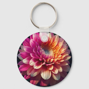 Lila-blaue Dahlia-Blume Schlüsselanhänger