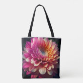 Lila-blaue Dahlia-Blume Tasche (Rückseite)