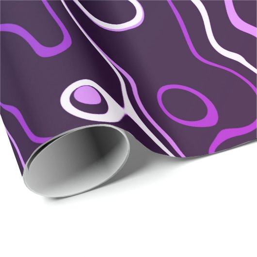 Lila blaue Damaskus abstrakte Wirbel coole Muster Geschenkpapier (Rolleneckpunkt)