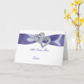 Lila blaue Diamant-Herzen geflochtene Platzkarte Karte (Gelbe Blume)