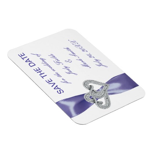 Lila blaue Diamantpfeile speichern das Datumsfenst Magnet (Rechte Seite)