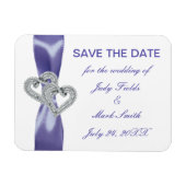 Lila blaue Diamantpfeile speichern das Datumsfenst Magnet (Horizontal)