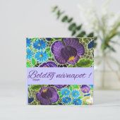 Lila - blaue fette ungarische Stickerei - Namensta (Stehend Vorderseite)