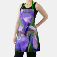 Lila blaue Flagge Iris-Blume Personalisiert
