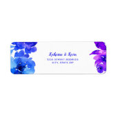 Lila blaue Flora Rücksendeadresse (Vorne)