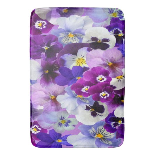 Lila-blaue Floral-Blume Badematte (Vorderseite Vertikal)