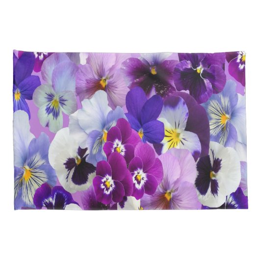 Lila-blaue Floral-Blume Kissenbezug (Rückseite-Rechts)