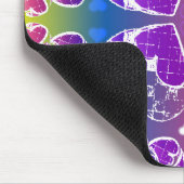 Lila, blaue, gelbe Herzmuster Mousepad (Ecke)