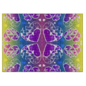 Lila, blaue, gelbe Herzmuster Schneidebrett (Vorderseite)