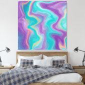 Lila, blaue, goldene und Aquamarine Wirbel Friedli Leinwanddruck (Insitu (Schlafzimmer))
