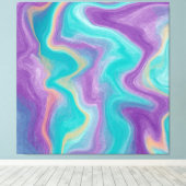 Lila, blaue, goldene und Aquamarine Wirbel Friedli Leinwanddruck (Insitu (Holzboden))