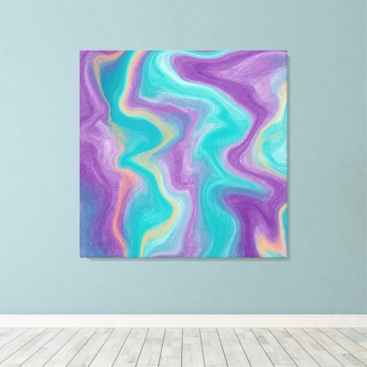 Lila, blaue, goldene und Aquamarine Wirbel Friedli Leinwanddruck (Insitu (Holzboden))