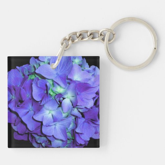 Lila-blaue Hydrangeas violette Blumen Beste Tante Schlüsselanhänger (Rückseite)