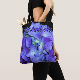 Lila-blaue Hydrangeas violette Blumen Beste Tante Tasche