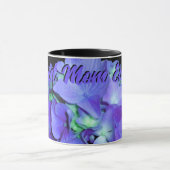Lila-blaue Hydrangeas-violette Blumen, Mama Tasse (Zentrum)