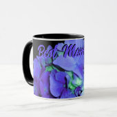 Lila-blaue Hydrangeas-violette Blumen, Mama Tasse (Vorderseite Links)