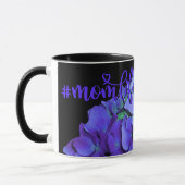 Lila-blaue Hydrangeas-violette Blumen #momlife Tasse (Links)