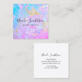 lila blaue IMITATE Goldfolie Details opal Quadratische Visitenkarte (Vorne/Hinten)