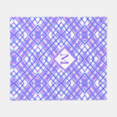 Lila blaue Karierte Designmonogramm aus weichem Pa Fleecedecke (Vorderseite (Horizontal))