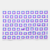 Lila blaue Kreise Quadrate 4Alex Geschirrtuch (Horizontal)