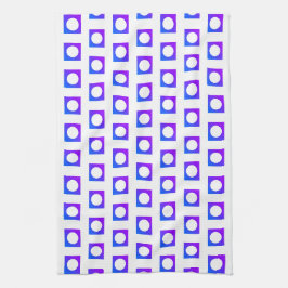 Lila blaue Kreise Quadrate 4Alex Geschirrtuch