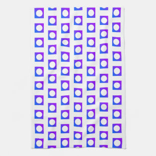 Lila blaue Kreise Quadrate 4Alex Geschirrtuch