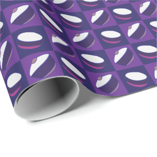 Lila Blaue Küchenutensilien Geschenkpapier