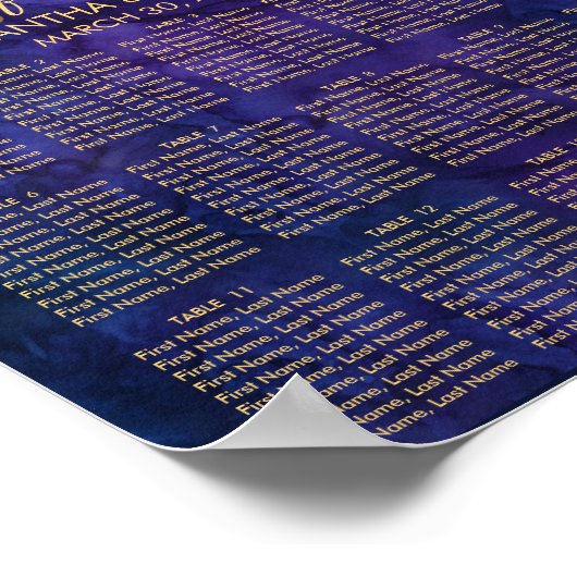 Lila blaue Lanterns & Bokeh Hochzeitskarte Poster (Ecke)