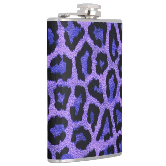 Lila blaue Leopardenfarbe Flachmann (Rechts)
