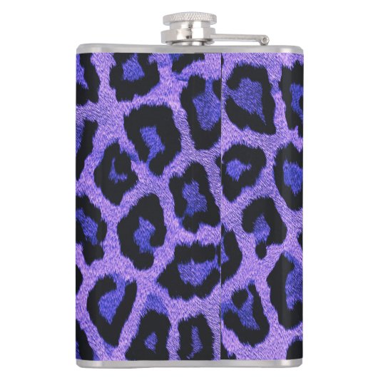 Lila blaue Leopardenfarbe Flachmann (Rückseite)