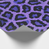 Lila blaue Leopardenfarbe Geschenkpapier (Ecke)