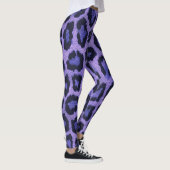 Lila blaue Leopardenfarbe Leggings (Rechts)