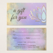 lila blaue Lotus-Designkarte (Vorne & Hinten)