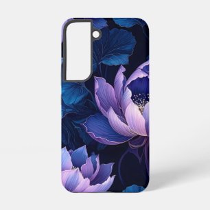 Lila Blaue Lotus-Dunkle Blumen-Handyhülle Samsung Galaxy Hülle