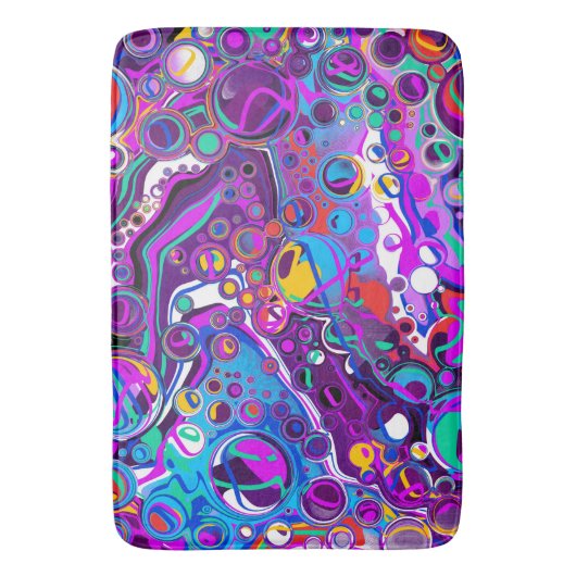 Lila, blaue Marmorflüssigkeit Kunst Badematte (Vorderseite Vertikal)