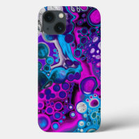 Lila, blaue, moderne Abstrakte Fluid Art Marmorzel