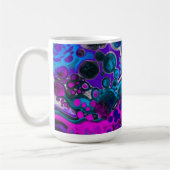 Lila, blaue, moderne Abstrakte Fluid Art Marmorzel Kaffeetasse (Links)