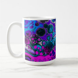 Lila, blaue, moderne Abstrakte Fluid Art Marmorzel Kaffeetasse