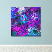 Lila, blaue, moderne Abstrakte Fluid Art Marmorzel Leinwanddruck (Insitu (Holzboden))